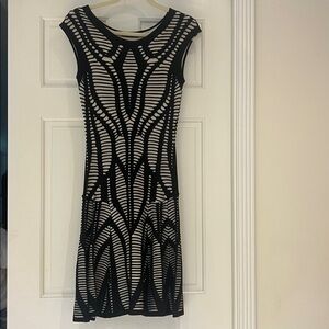 RVN Black and White Midi Dress